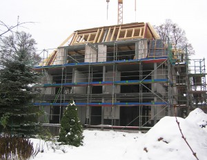 Fertiger Rohbau-Gartenansicht Prinzen-Residenz Rohbau-Gartenansicht